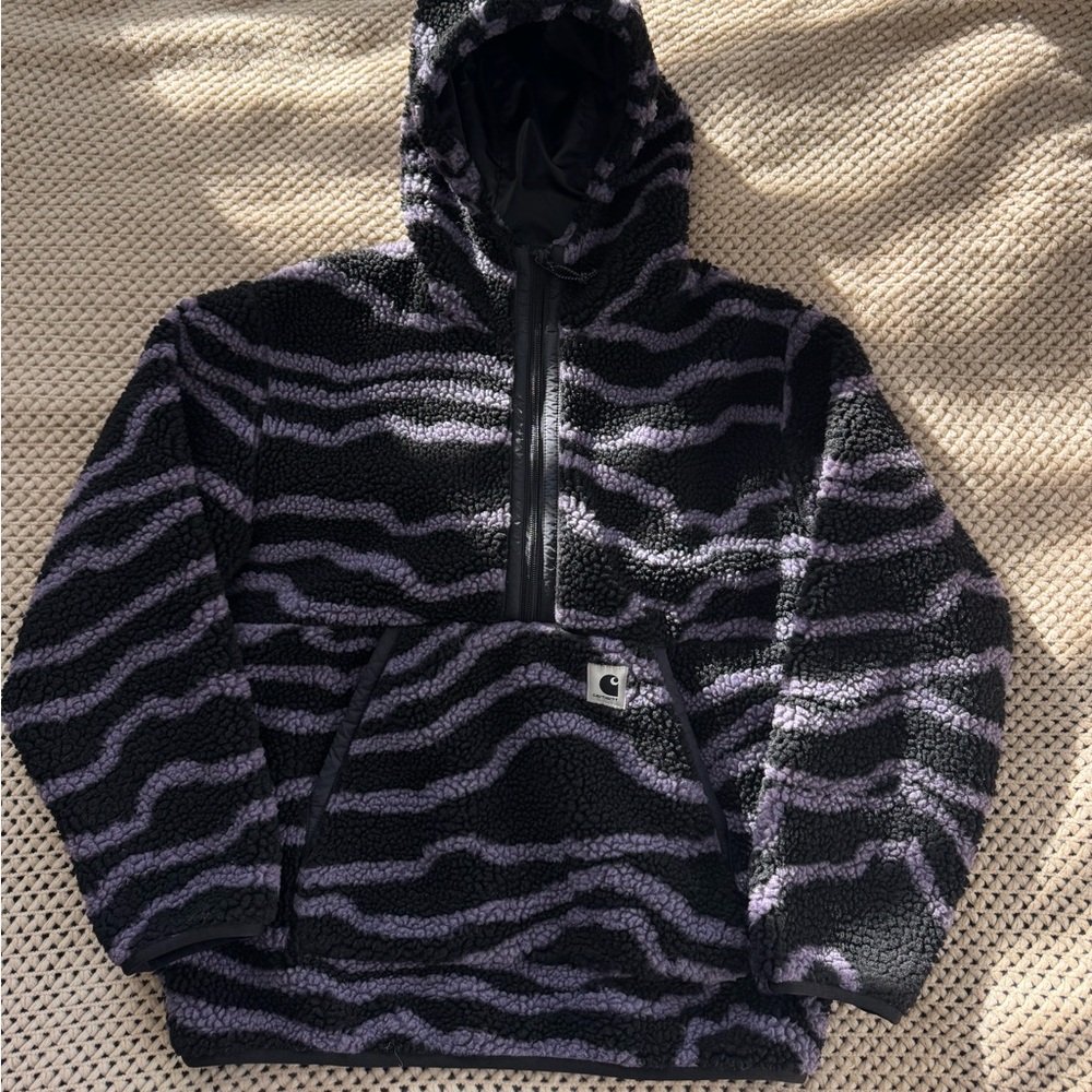 Carhartt WIP Women’s Black and purple Hooded fleece jacket